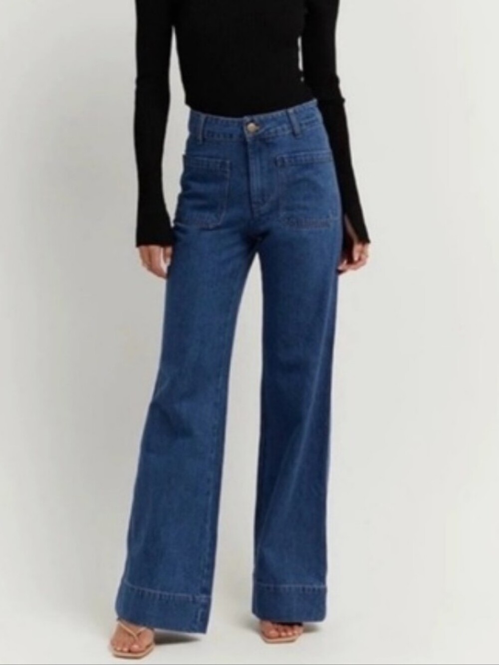 DISSH Peri Dark Blue Wide Leg Denim Jean